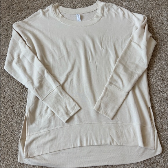 Athleta Cream Long Sleeve Sweater Tee - Picture 1 of 1